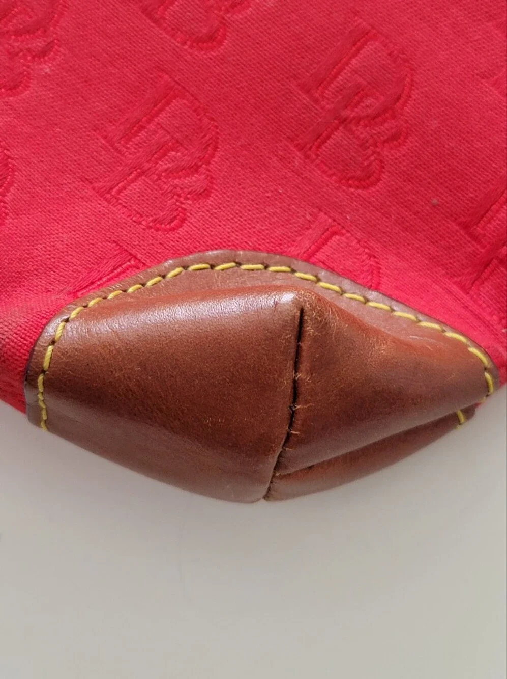 Dooney and Bourke Red DB Logo Cosmetic Bag/ Clutch Wristlet Top Zip